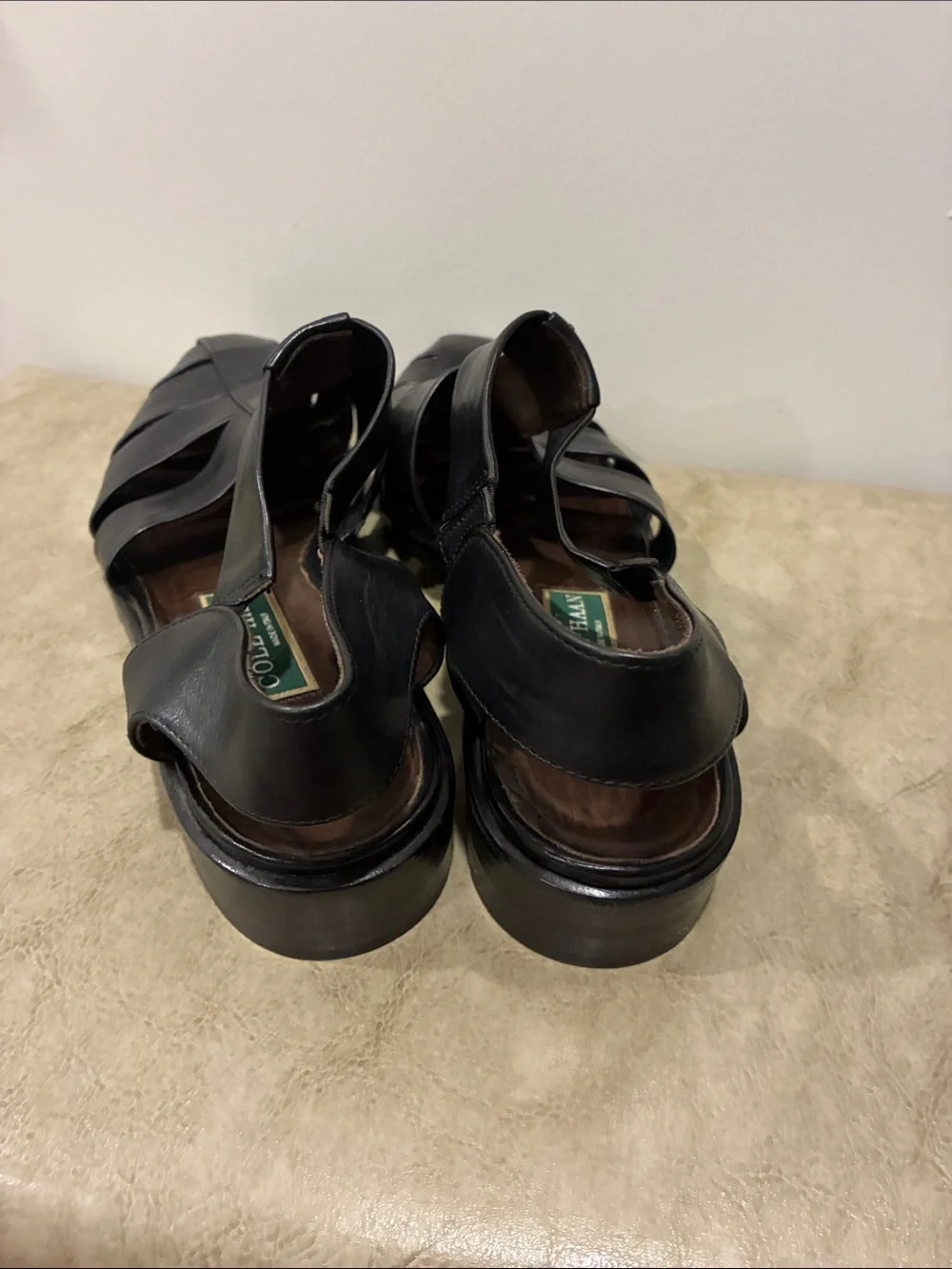 Cole Haan Black Leather Men's Strappy Fisherman Sandals